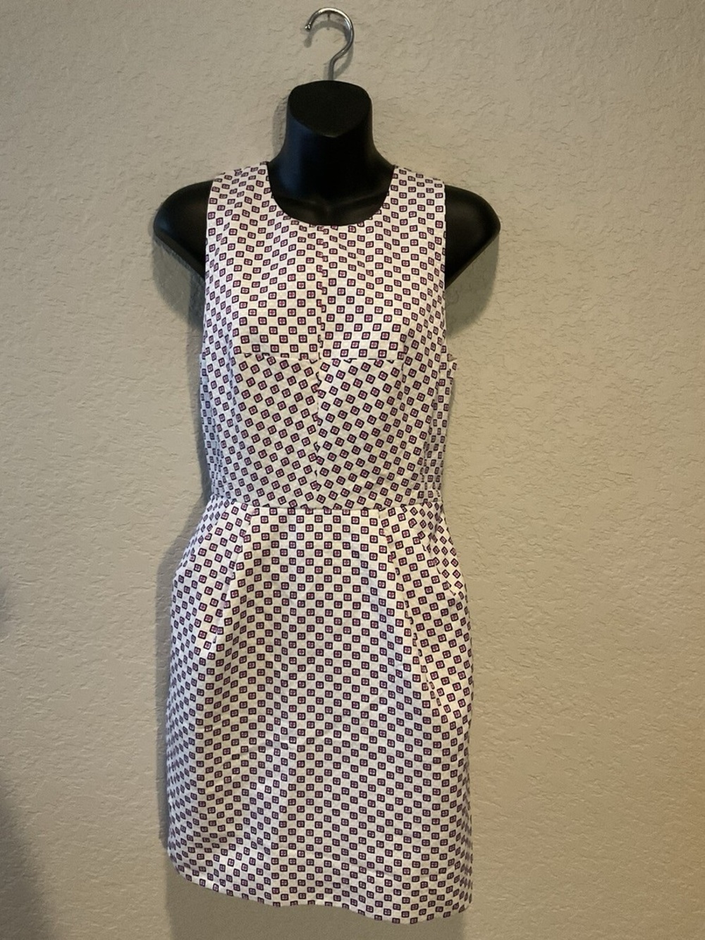 Club Monaco Mini Dress with Purple Geometric Print